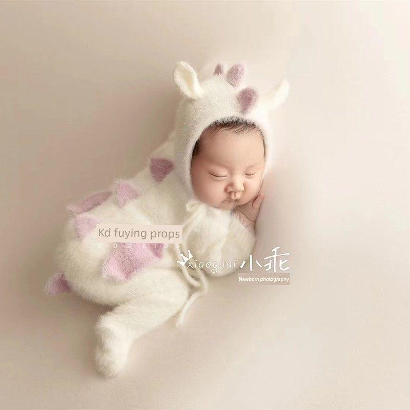 Newborn Full-Month Baby Infant Little Milk Dragon Photography Clothing One-Piece Romper Photo Studio Props