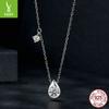 50 Points Moissanite Water Drop Necklace, Charm Temperament S925 Sterling Silver Sparkling Collarbone Chain Jewelry