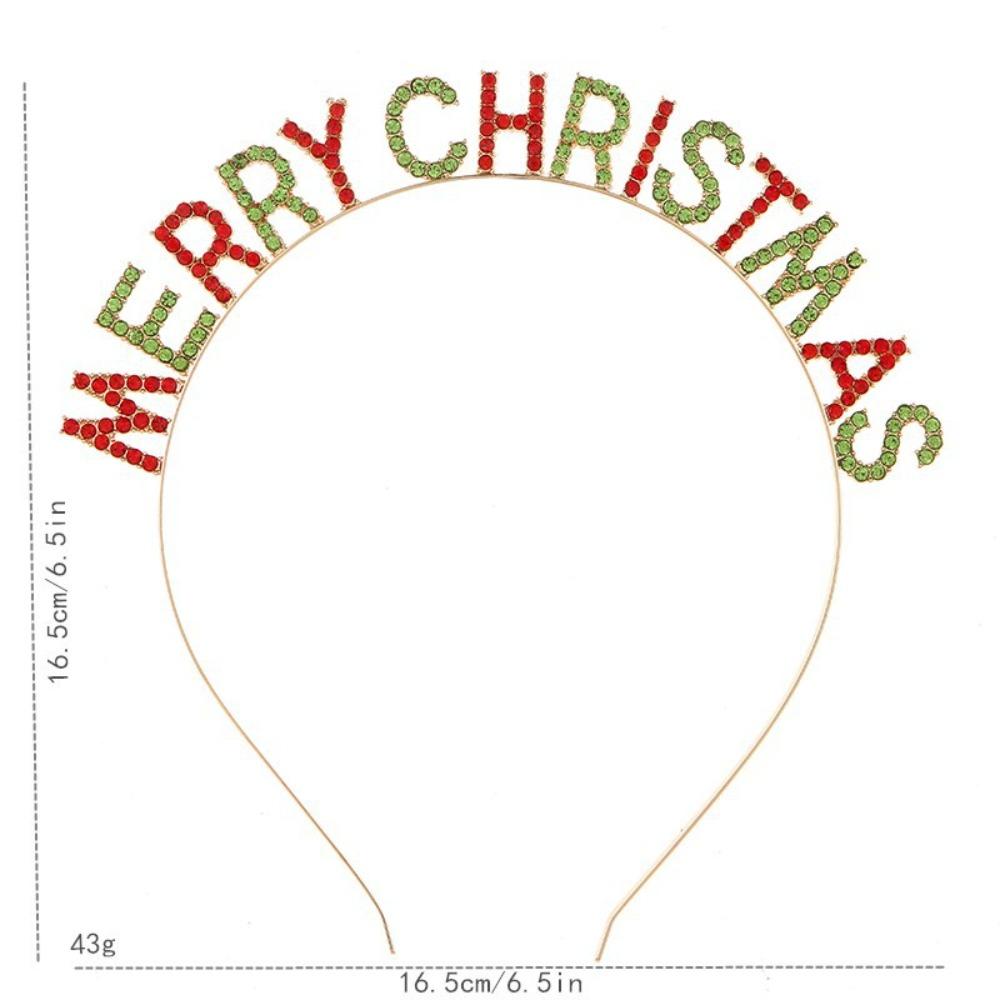 Gift Metal Letter Hair Hoop Party Ornament Zinc Zinc Alloy Crystal Headwear Christmas Antlers Hairband