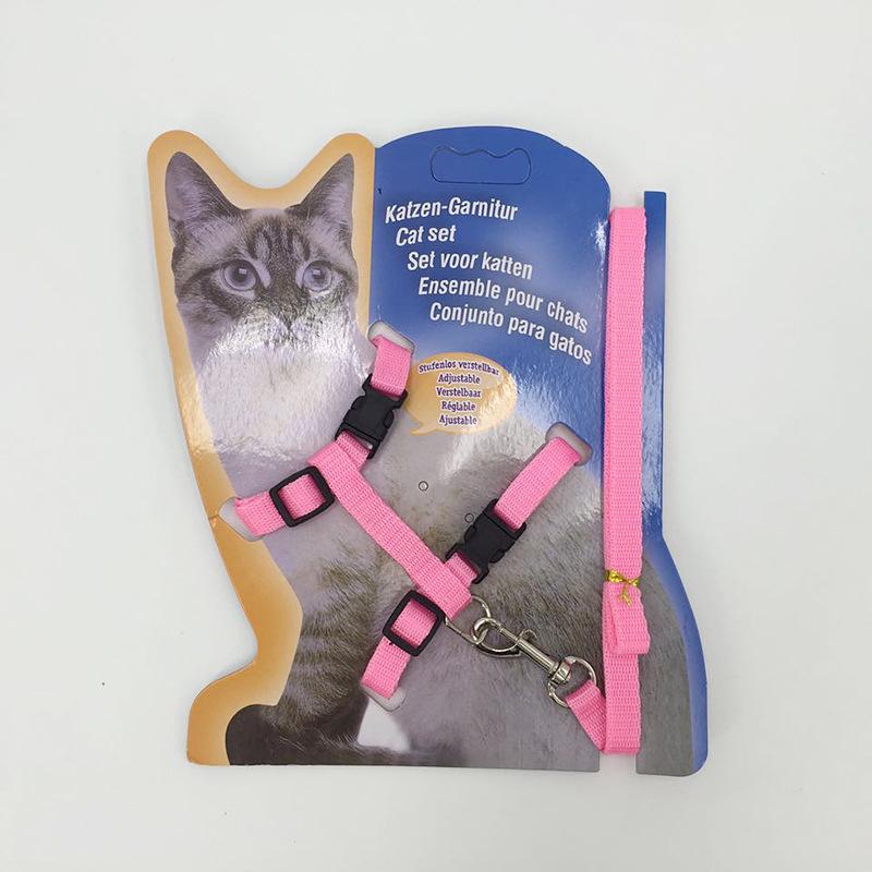 

Cat Harness Leash Set Adjustable 120cm Length Soft Breathable Material Lightweight Comfortable Fit for Small Medium Cats and Pets One Size рожевий
