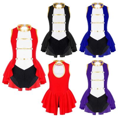 Crianças meninas circo ringmaster cosplay trajes halloween sem mangas collant vestido carnaval ginástica macacão