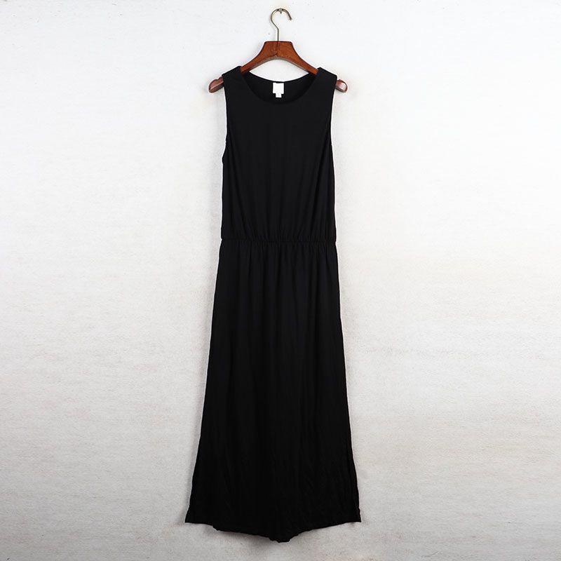 

Sunshine Home Summer New Foreign Trade European and American H Home Vest Dress Long Skirt Women clothes Black Bust size 84-90