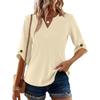 Womens 3/4 Length Sleeve Tunic Tops Casual V Neck Shirts Business Work Blouses