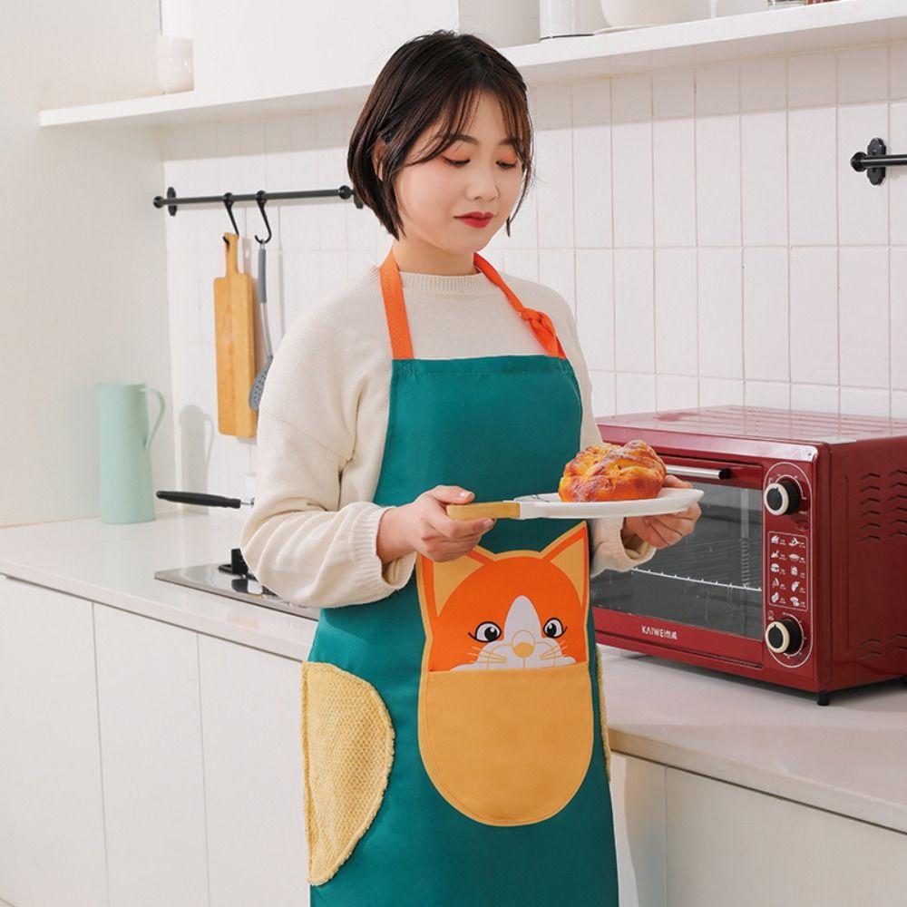Oil-proof Kitchen Apron With Pockets Chef Work Uniform Cooking Accessories Cooking Apron  Kitchen