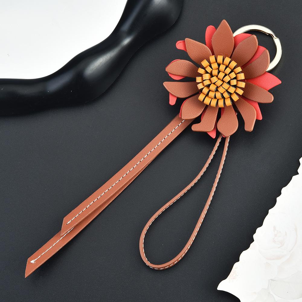 Handmade Leather Sunflower Bag Pendant Small Daisy Diy Lanyard Bag Female Creative Cartoon Pendant