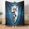 Le Havre Crest Heritage Flannel Blanket, Soft Polyester, Modern Design, All-Season for Camping, Travel, Gifts for holidays or birthdays