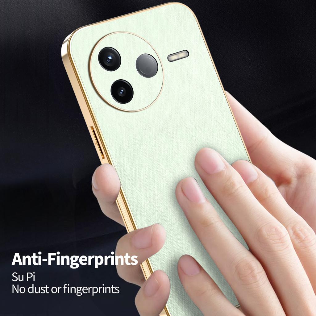 KADEM For Xiaomi Poco F7 Pro 5G/Redmi K80 5G Case Electroplating Silk Texture PU+TPU Phone Back Cover