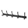 Door Hanging Hooks Modern Minimalist Black 5 Hooks Wall Mounted Thickened Aluminum Bathroom Door Row Hooks Coat Hooks