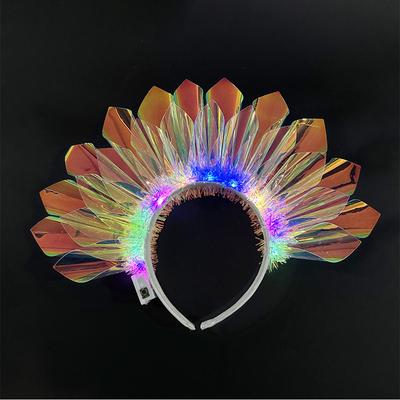 Light Up Sun Headband For Nightclub Party Festival Halloween Costume Cosplay