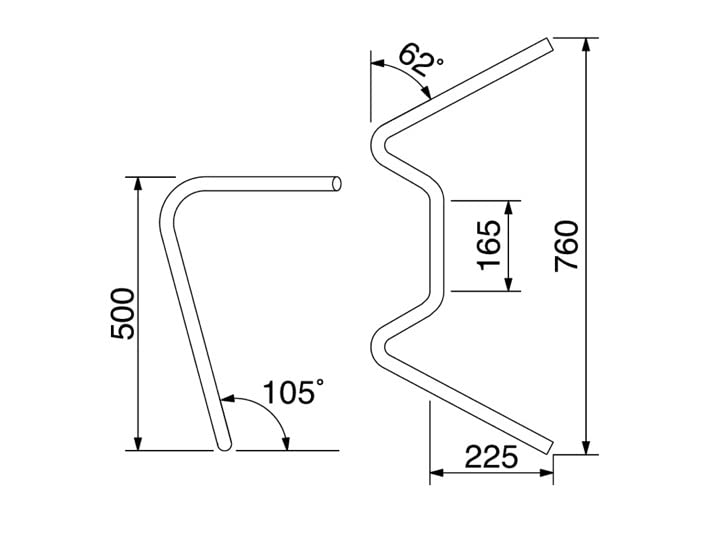 HURRICANE Handlebar P1 Inch 500 Sky High Chrome Plated HB0180C-01