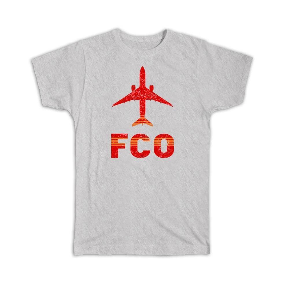 Gift T-Shirt : Italy Rome Fiumicino Airport FCO Travel Airline Pilot M