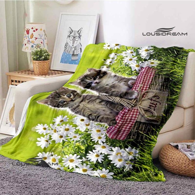 3D-Decke mit Katzendruck, modisch, hält die Decke warm. Flache Zutaten, weich und bequem, Heimreisebettdecke, Geburtstagsgeschenk