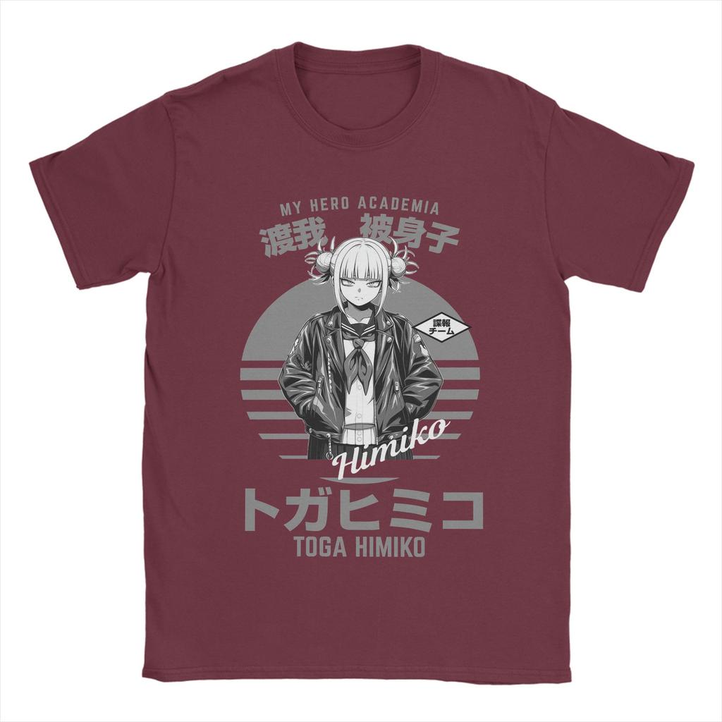 Mens Anime My Hero Academia Toga Himiko T Shirts Pure Cotton Clothes Vintage Short Sleeve O Neck Tees Gift Idea TShirts