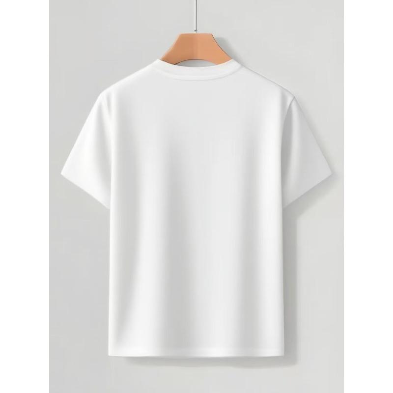 European sizes Cross Symbol Print Short Sleeve Loose Fit Skin-Friendly Breathable Faith-Themed Top