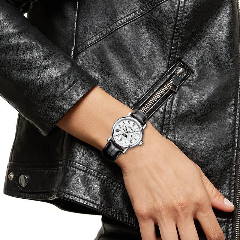 Time100 Multifunctional Men's Watch, Date, Day of the Week, Day/Night Display, Japanese Movement, Black Leather Belt, Office Worker, Popular Item,