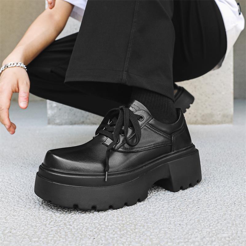 

Туфли-лодочки в британском стиле на шнуровке в стиле ретро, весна 2024, новые модные туфли с круглым носком из кожи 30388-J 38 чёрный