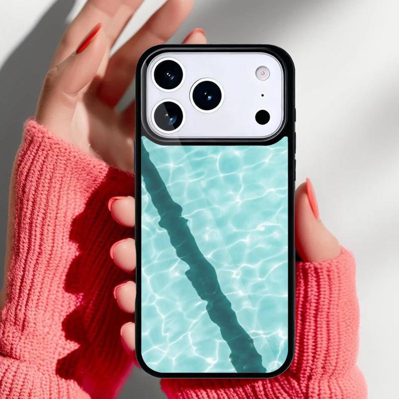 Water Pattern Pool Summer Phone Case for iPhone 17 Air 16e 15 14 13 Pro Max Back Cover for 12 11 Pro Coque