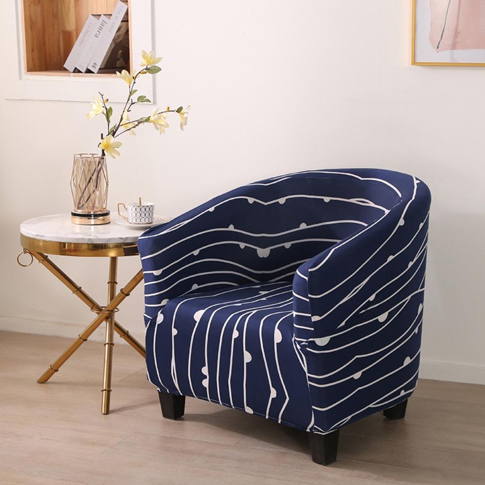 Stretch Printed Semi Circle Sofa Cover Full Wrap Cafe Chair Cover Internet Cafe Hotel Sofa Protector