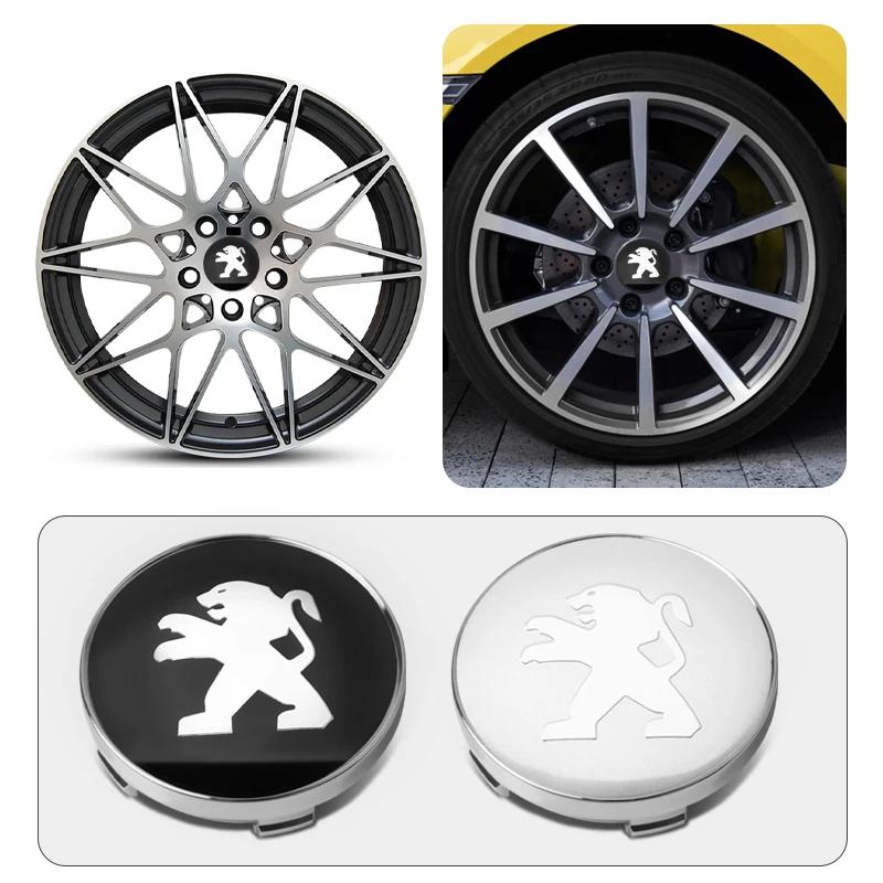 60mm Car Wheel Center Covers Tire Hub Caps Emblem for Peugeot 206 307 308 3008 207 208 407 508 2008 5008 107 106 205 4008 301