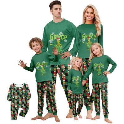 Pyjamas Mignons Ensemble Familial Imprimé, Vêtements d'Intérieur, Ensemble Familial Haut à Manches Longues et Pantalon