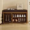 Luxury Entryway Shoe Bench with Storage Slim Wall Mounted Shoe Rack & Seat Shoe Cabinet Organizer for Hallway