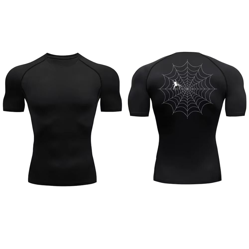 Men Quick-drying Breathable Short-sleeved T-shirt Compression Shirt Summer Gym Sports Running Breathable T-shirt RL639 S