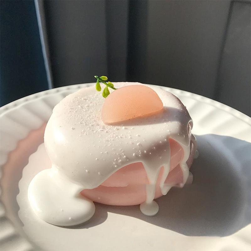 Strawberry Souffle Squishy Toy With Soft Creamy Texture And Realistic Food Look Perfect For Stress Relief Kids Gift Desk Decor