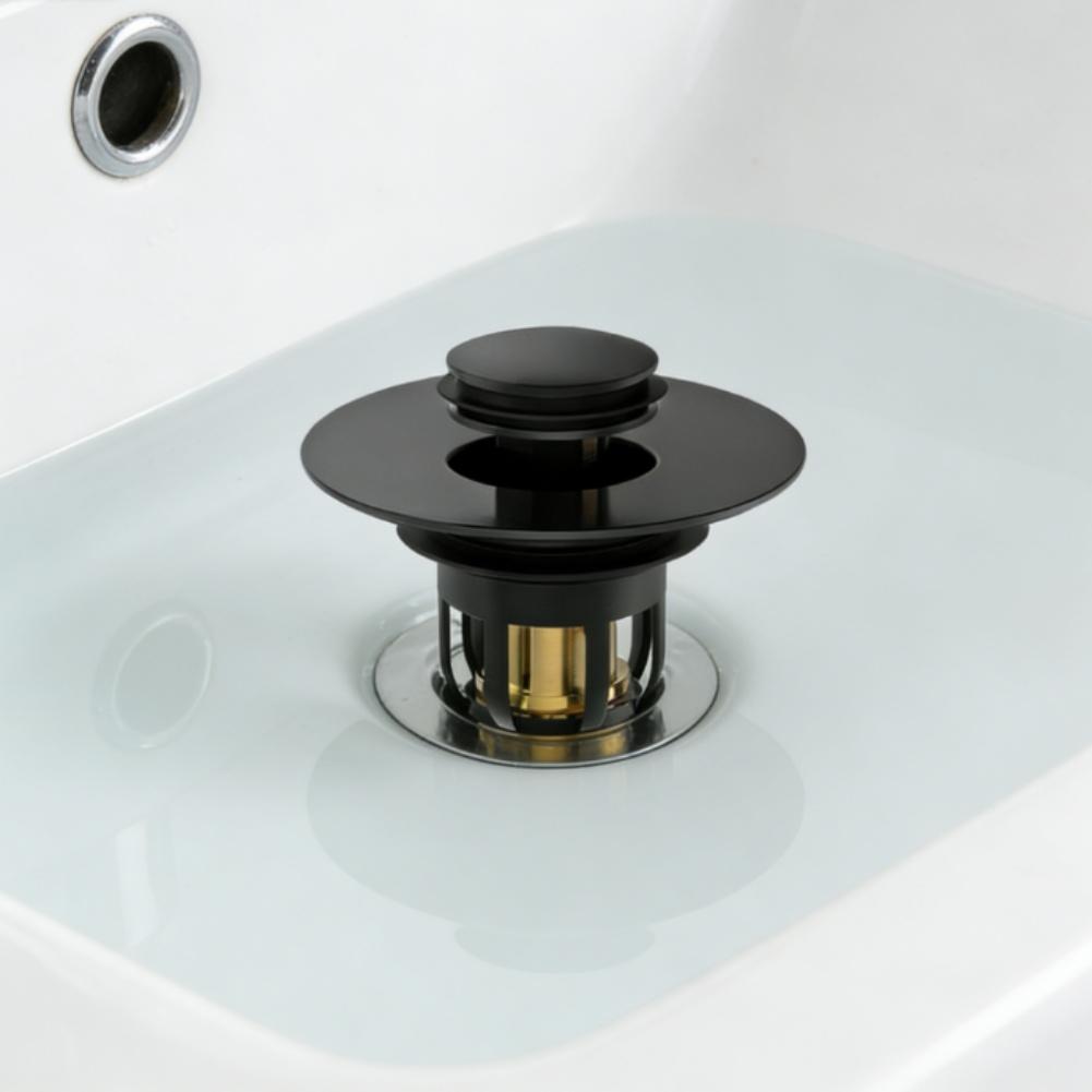 1pc Drain Strainer Filter Basin Pop-up Chrome Sink Filter With Hair Catcher Bathroom Sink Drain Stopper Easy Push Type