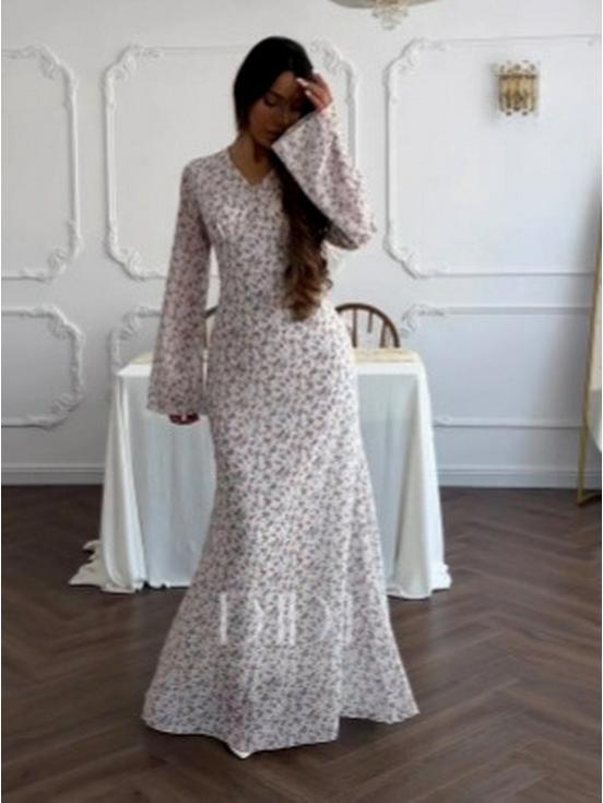 2025 Floral Slimming Autumn Long Dress for Women