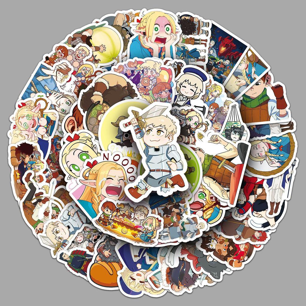 50 Maze Meal Japanese Anime Stickers - Waterproof Decorative Stickers for Thermos Cups, Notebooks, and More