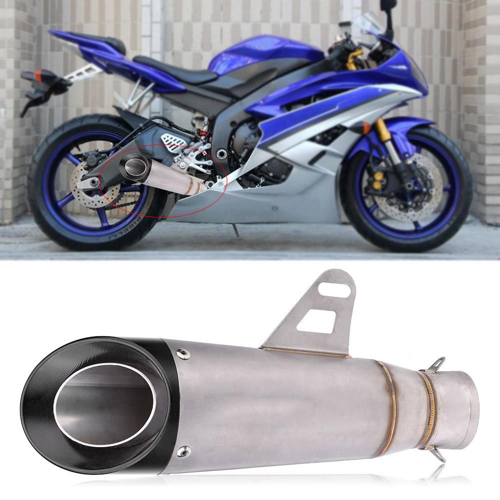 Stainless Steel Universal Motorcycle Exhaust Muffler Tail Pipe Tailpipe Tip Titanium Color