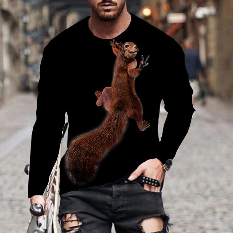 T-shirt da uomo Dragon T-shirt casual con stampa 3D a maniche lunghe con grafica animale magica T-shirt modello High Street Top uomo/donna T-shirt hip-hop