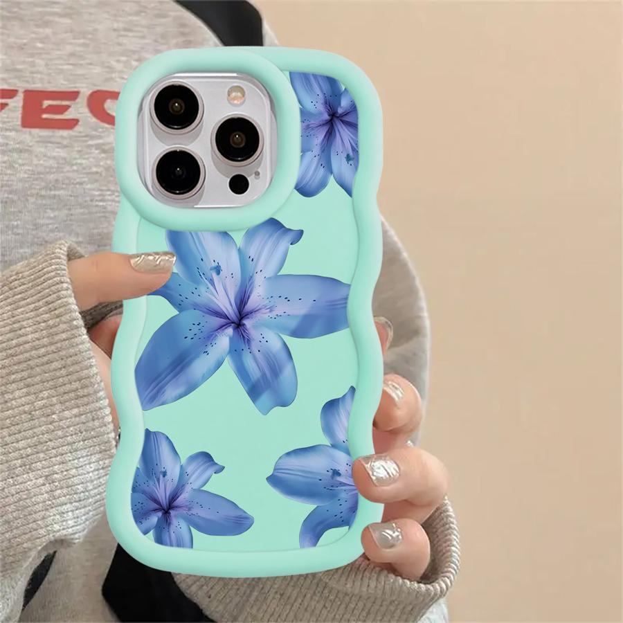 Cartoon Flower Pattern Soft Phone Cover Case for iPhone 17 Air 13 14 11 16 Pro Max 15 Plus 8 XR 12