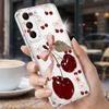 Funda de Fruta Cereza de Dibujos Animados Para Samsung A57 S26 Ultra A37 A17 A56 A36 A26 A16 A55 A35 A25 A15 A54 5G S21 FE S22 S23 S24 S25 Plus Cubierta Suave de TPU Transparente
