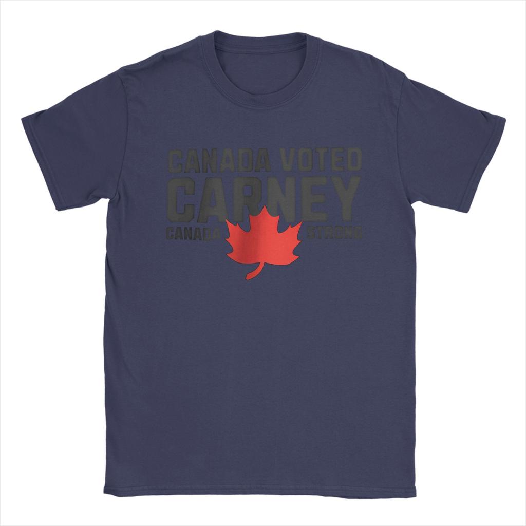 Men Mark Carney Canada Strong T Shirt Elbows Up Voted Pure Cotton Tops Novelty Short Sleeve Round Collar Tee Shirt 6XL T-Shirt