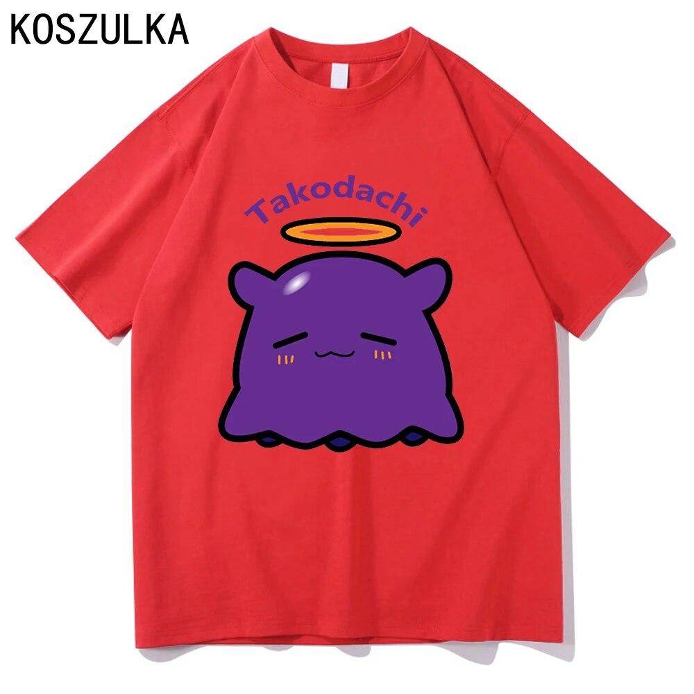 Hololive Takodachi T-shirt High Quality Cotton Tee Shirt Summer T Shirts Graphic Sudaderas Tako Unisex/women Hip Hop Sweatshirts Unisex