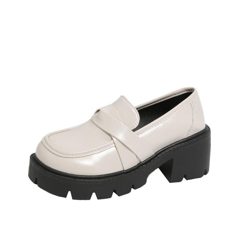 Platform Small Leather Shoes Women's Summer 2025 New Retro British Style Versatile Heightening Loafers Single Shoes