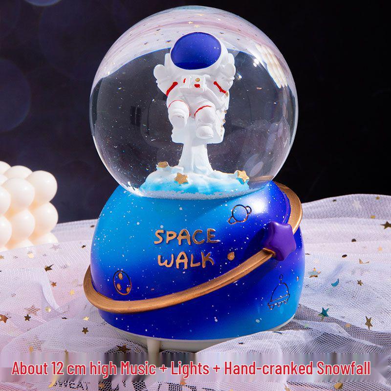 Crystal Ball 8-Note Music Box with Snowflakes and Light-Up Feature – Ideal Birthday Gift for Girls, Children, and Best Friends