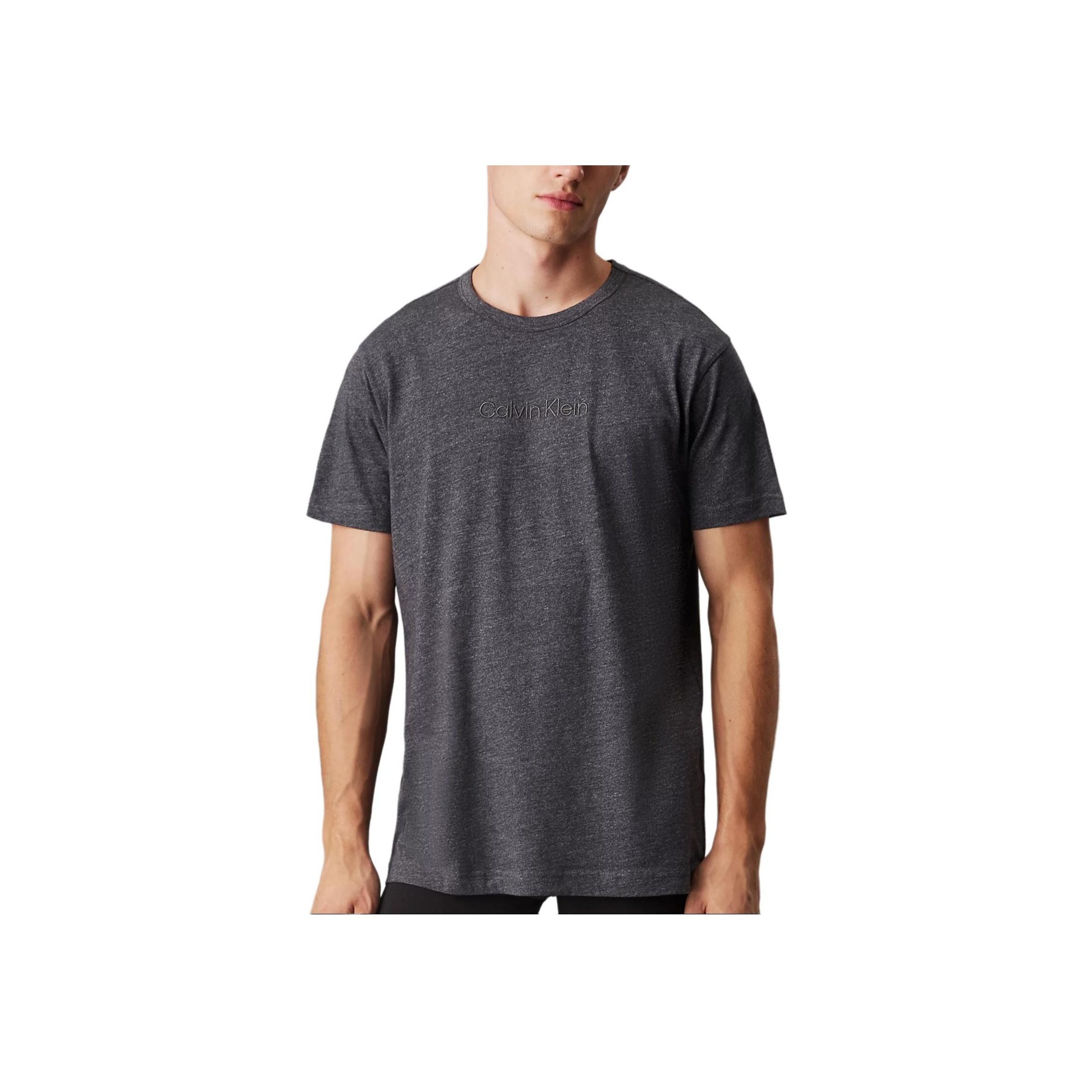 

Calvin Klein Удобная повседневная пижамная майка с круглым вырезом и коротким рукавом, с вышитыми буквами, мужские топы темно-серого цвета, разноцветные 000NM2748E-QQ0 S