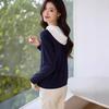 Fake Two-piece Hooded T-shirt for Autumn New Casual Design Long-sleeved T-shirt for Women