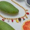 Fashionable Fruit Charm Necklace Bracelet Adjustable Chain Jewelry for Daily Outfits Or Special Occasions