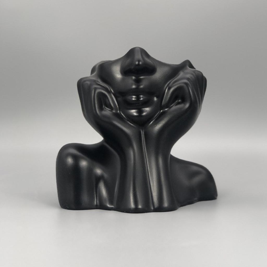 Makeup Brush Holder,Human Face Art Desktop Decoration,Vase,Compatible with Makeup,Eyebrow Pencils,Home Organizer,Plastic Material