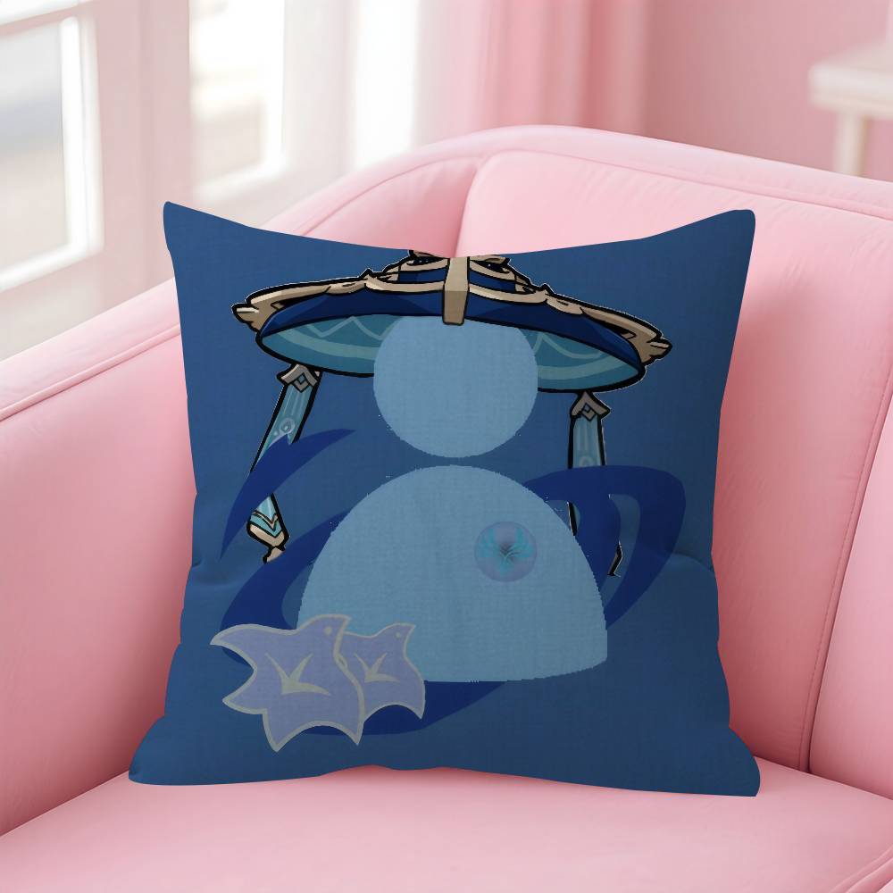 Games Genshin Impac Wanderer Cushion Cover Pillow Cover Decor Pillowcase Printed Cushion Case for Couch