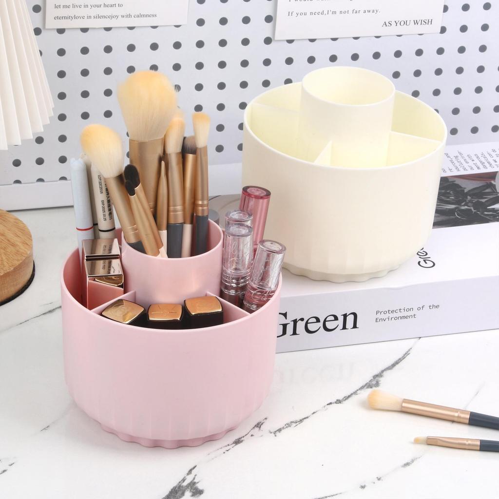 Tragbarer Make-up-Pinselhalter, 360° drehbar, Aufbewahrung mit großer Kapazität für Pinsel, Lippenstift, Augenbrauenstift, Lidschatten, staubdichter Zylinder.