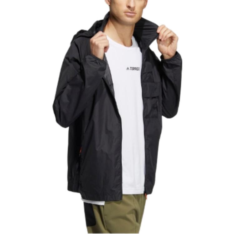 adidas Veste de protection solaire à manches longues et à capuche pour homme Noir HN4535