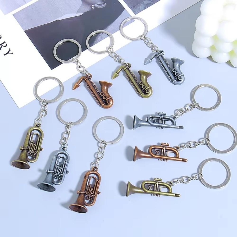 Metall Mini-Saxophon Schlüsselanhänger Trompete Tuba Autoschlüsselanhänger Retro Taschenanhänger Für Musikliebhaber