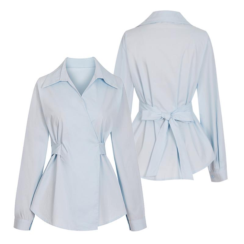 TVIEW Peplum Line Wrap Blouse_V6A-Cbl025
