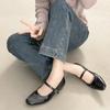 Vintage Square Toe Thick Heel Women Mary Jane Shoes Concise Buckle Strap Shoes 2026 New Female Elegant Dress Leather Pumps