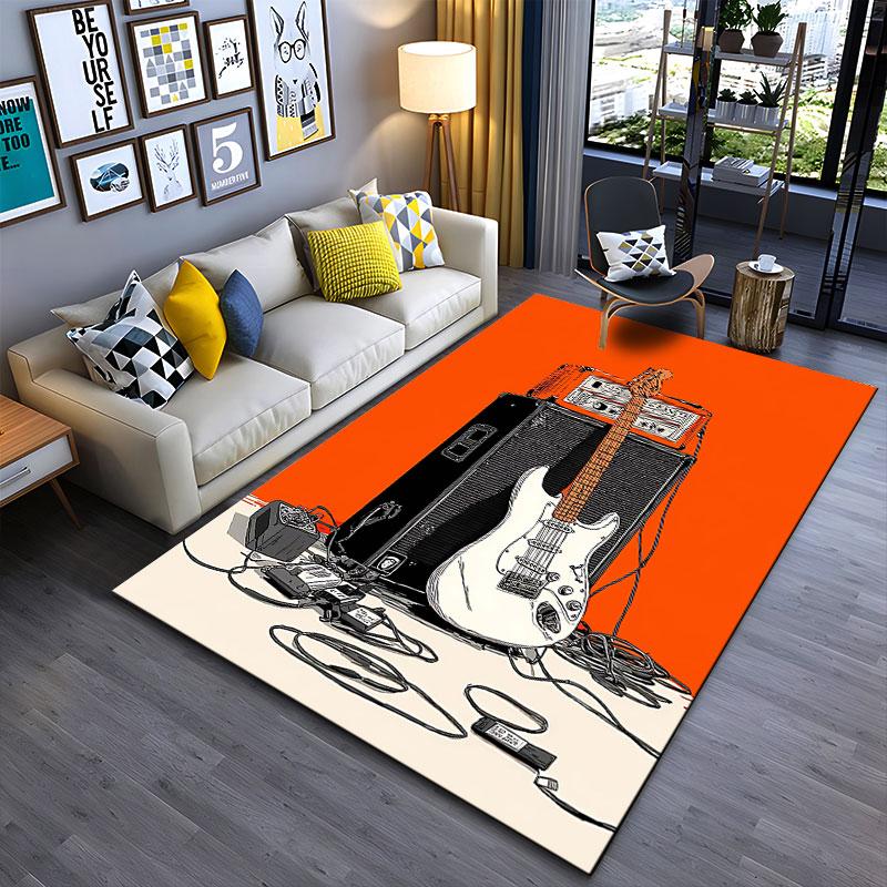 Guitar and Amplifier Artwork suitable as a non-slip mat for the living room or bedroom sofa