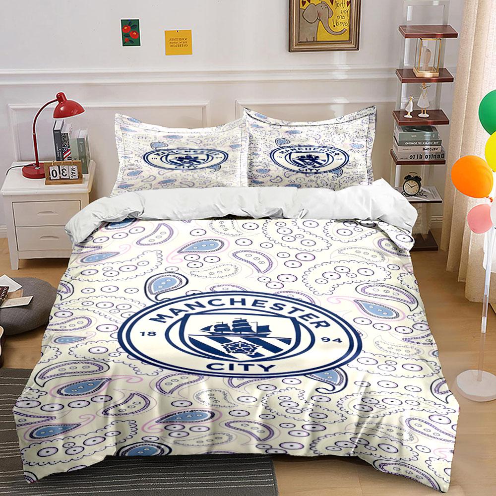 

Manchester City logo pattern. Bedding sets Duvet cover sets Duvet covers Pillowcases(1 * Duvet Cover 2 * Pillowcases without duvet insert) 135x200cm